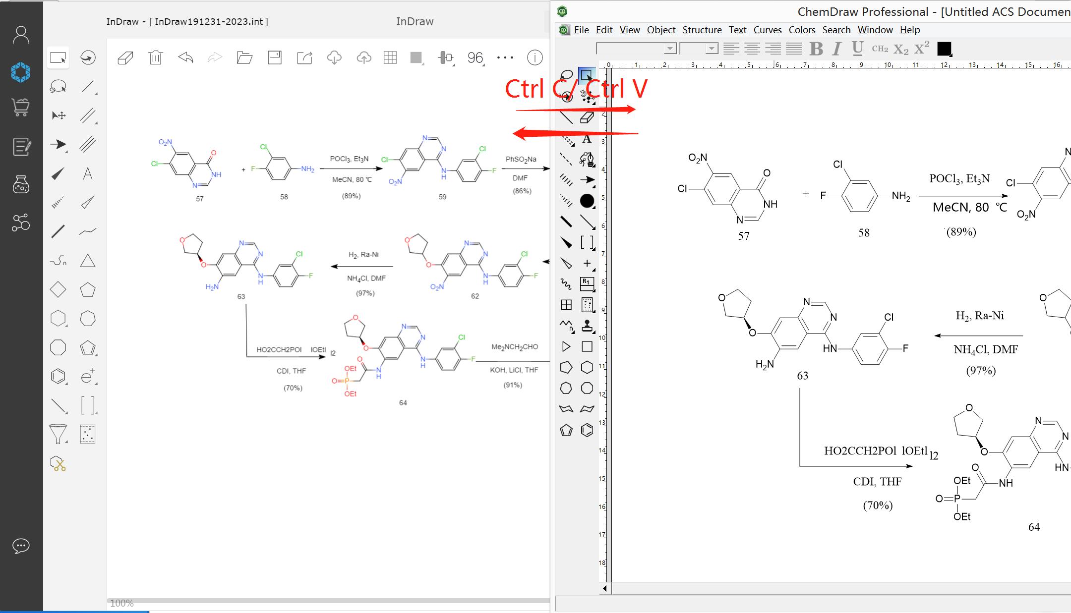  Mutual communication between InDraw and ChemDraw